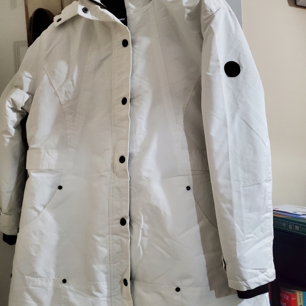 yoki women's puffer jacket fur hood 1x white